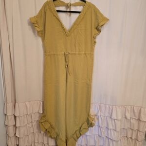 Free People Movement Shelter One Piece Ruffle Yellow Jumpsuit